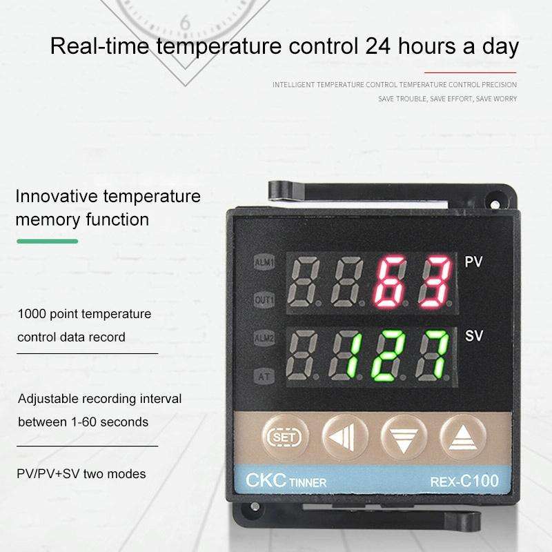 REX-C100 Thermostat + Thermocouple + SSR-60 DA Solid State Module Intelligent Temperature Control...