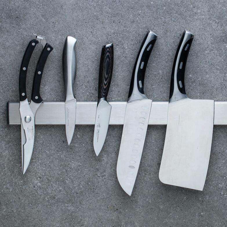 Stainless Steel Knife Holder Kitchen Rack Magnetic Suction Knife Holder, Length:50cm, Style:3M Re...
