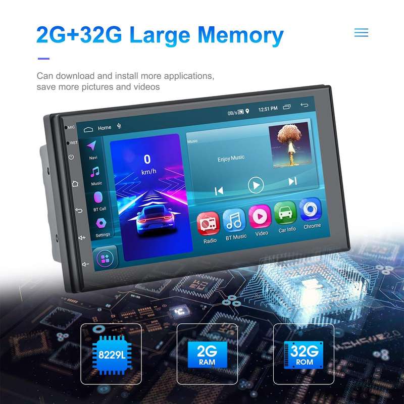 A3194 7 Inch Android 11 Central Control Carplay 2+32G Car Large Screen Navigation Reversing Video...