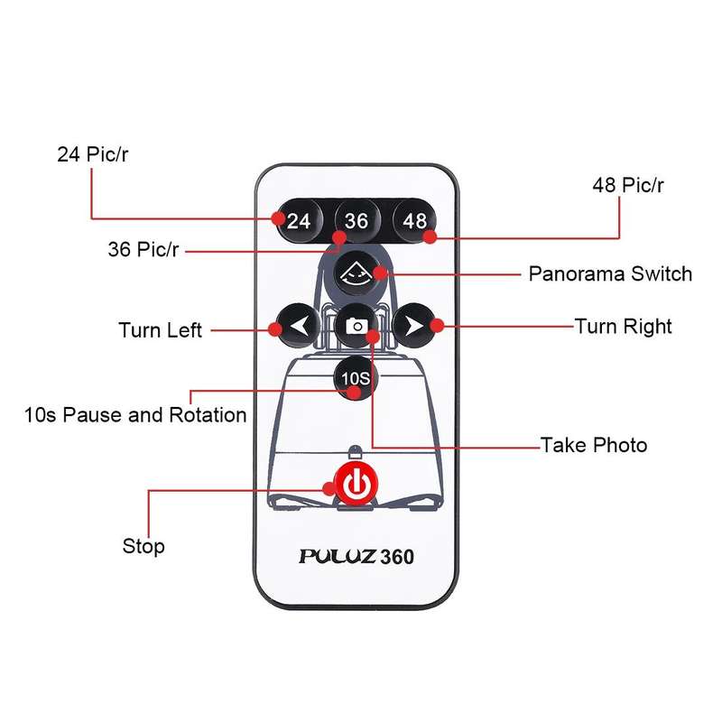 PULUZ Electronic 360 Degree Rotation Panoramic Tripod Head + Round Tray with Control Remote for S...