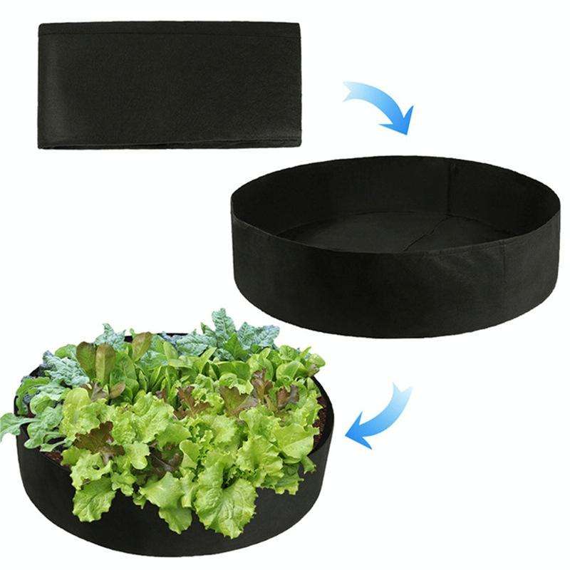 80x30cm 150L Felt Planting Barrel Indoor Outer Round Plant Bag Non-Woven Seedling Bag(Green)