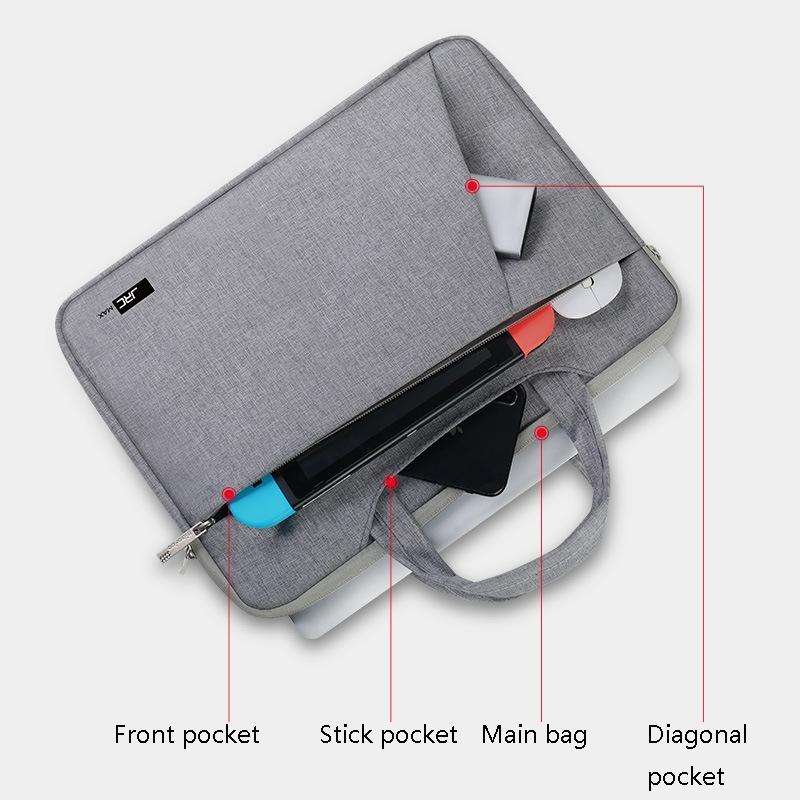 JRC MR30 Laptop Bag Waterproof Shock Absorbing Notebook Hand Inbound Bag, Size: 14 inch(Light Grey)