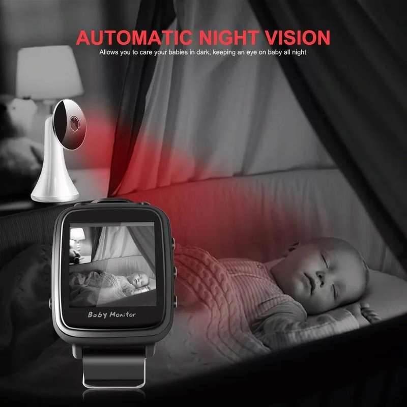 VB606 Smart Watch Style Baby Monitor Portable 2.4Ghz Wireless Video Baby Cry Alarm Mic Camera(EU ...
