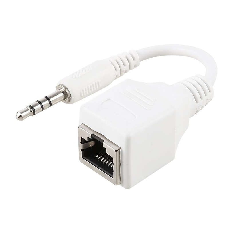 CAT5 RJ45 Socket to 3.5mm 4 Pole Male Plug Audio Ethernet LAN Network Adapter, Total Length: abou...