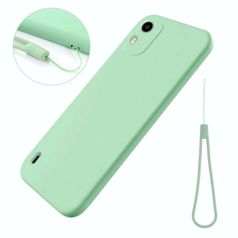 For Nokia C12 / C12 Pro / C12 Plus Pure Color Liquid Silicone Shockproof Phone Case(Green)