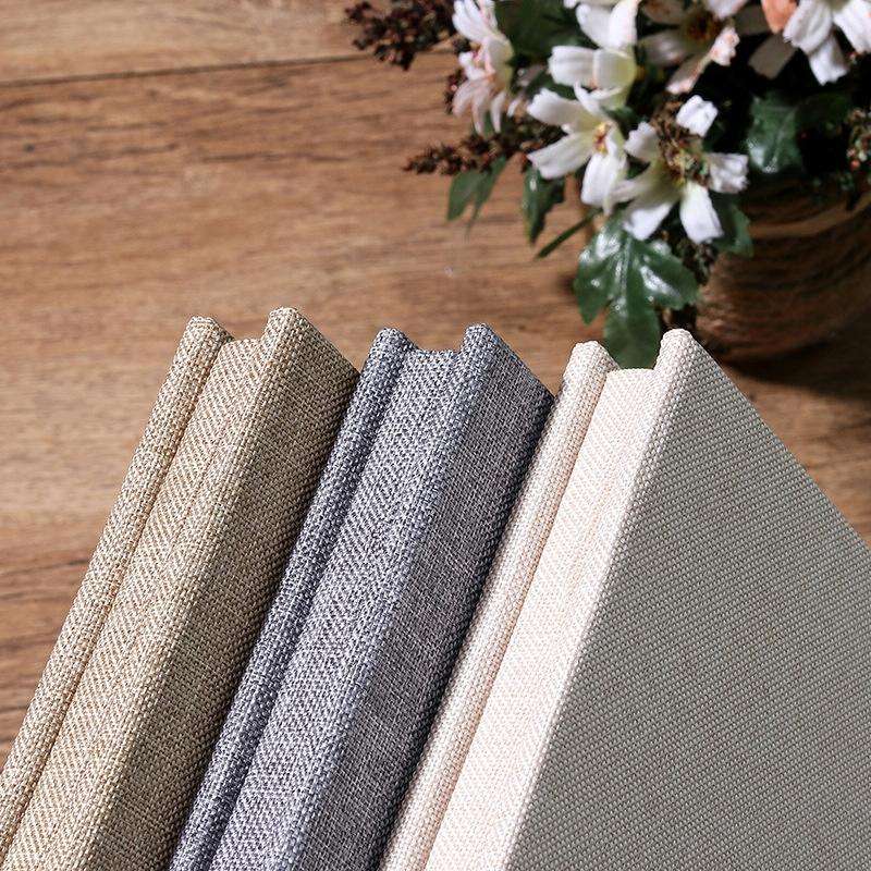 Simple Linen Self-adhesive Film Album Retro Family Large Capacity Handmade Creative Gifts(Gray Wh...