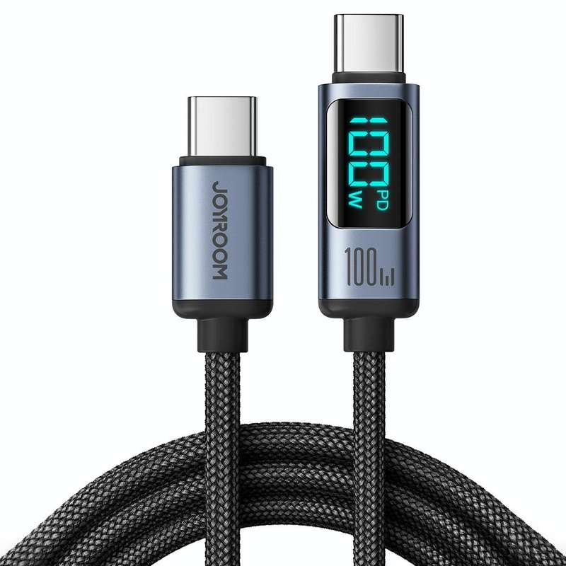 JOYROOM S-CC100A16 100W USB-C / Type-C to USB-C / Type-C Digital Display Fast Charging Data Cable...