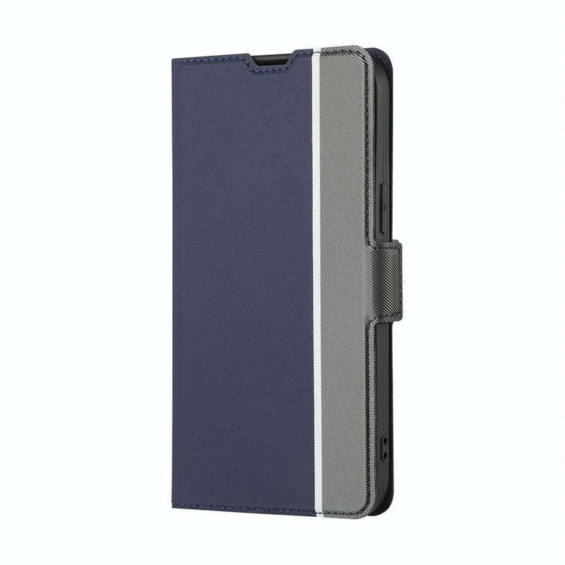 For LG Velvet Twill Texture Side Button Leather Phone Case(Blue)