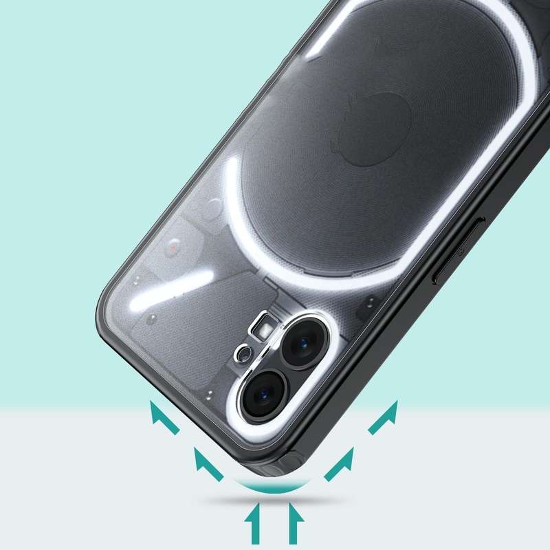 For Nothing Phone 1 Four-corner Shockproof TPU + PC Phone Case(Transparent Black)