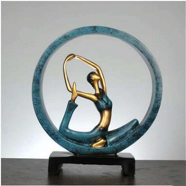 Modern Abstract Art Resin Yoga Pose Statue Yoga Studio Decorations(Smart)