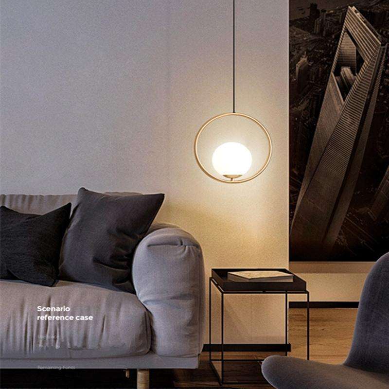 Restaurant Chandelier Single Head Creative Personality Simple Modern Copper Lamp without Light So...