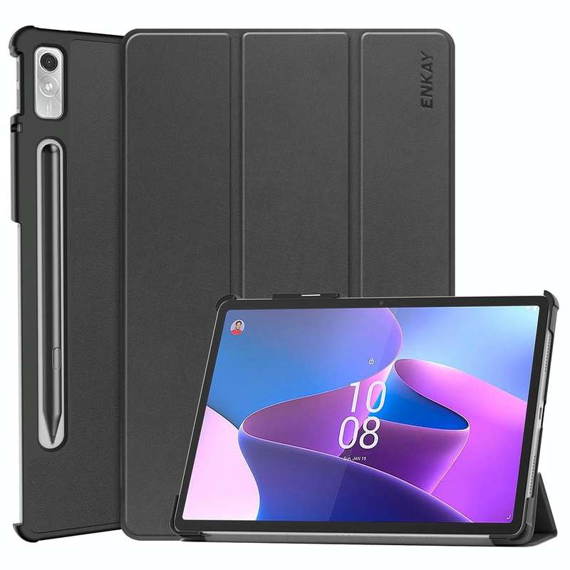 For Lenovo Tab P11 Pro Gen2 11.2 inch 2022 ENKAY Tri-fold Custer Texture Leather Stand Smart Case...