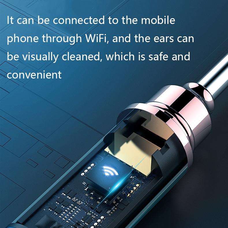 TES02 WIFI High-definition Intelligent Visual Ear Scoop(Dazzling Black)