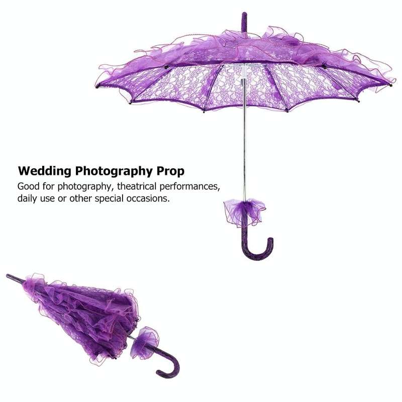 Wedding Parties Bridal Lace Cotton Umbrella Dancing Photography Prop Umbrella(Blue)