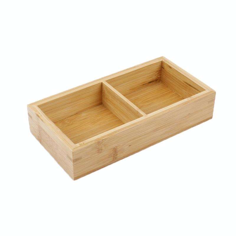 Hot Pot Bamboo Plate Compartmental Platter Vegetable Wood Tray Set Two Grid Plate