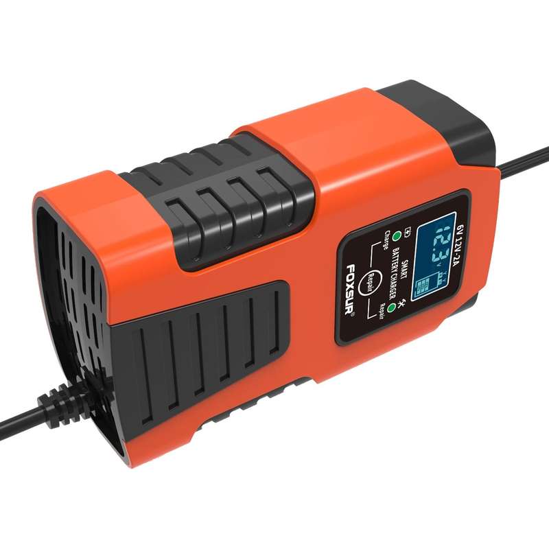 FOXSUR 2A / 6V / 12V Car / Motorcycle 3-stage Full Smart Battery Charger, Plug Type:JP Plug(Red)