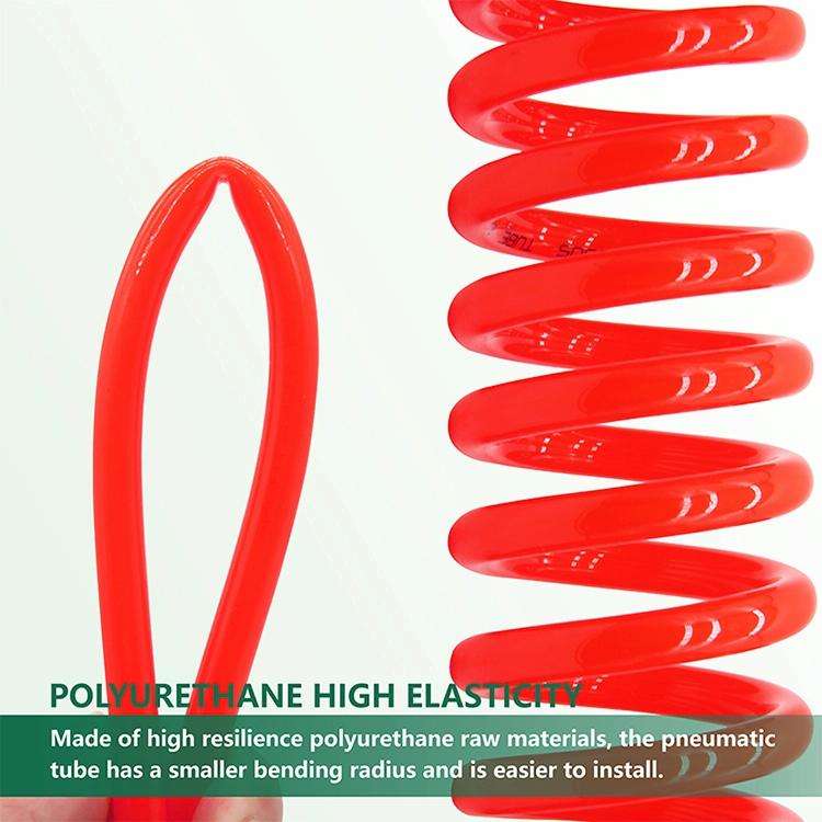 LAIZE Compressor Air Flexible PU Spring Tube with Connector, Specification:10x6.5mm, 15m