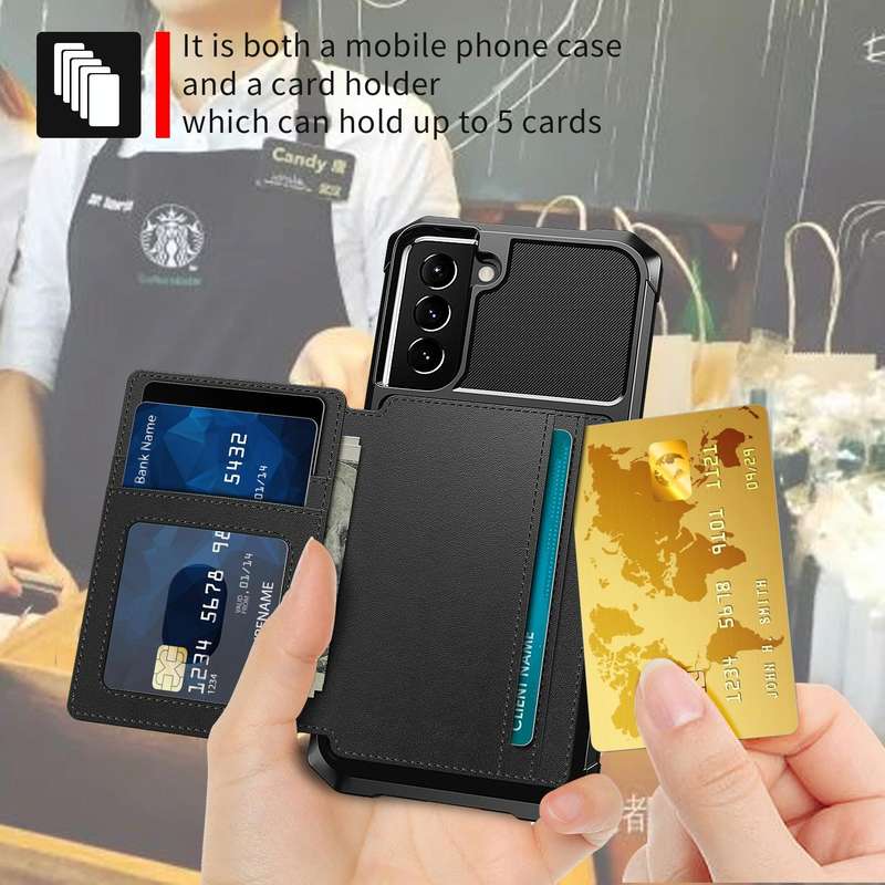 For Samsung Galaxy S21 5G Magnetic Wallet Card Bag Leather Phone Case(Black)