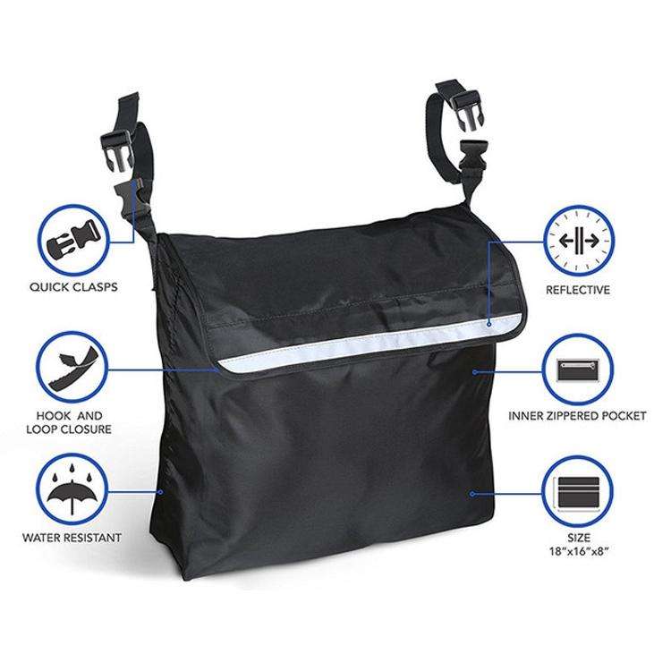 Storage Bag for Wheelchairs Disabled Car Storage Hanging Bag(Black)