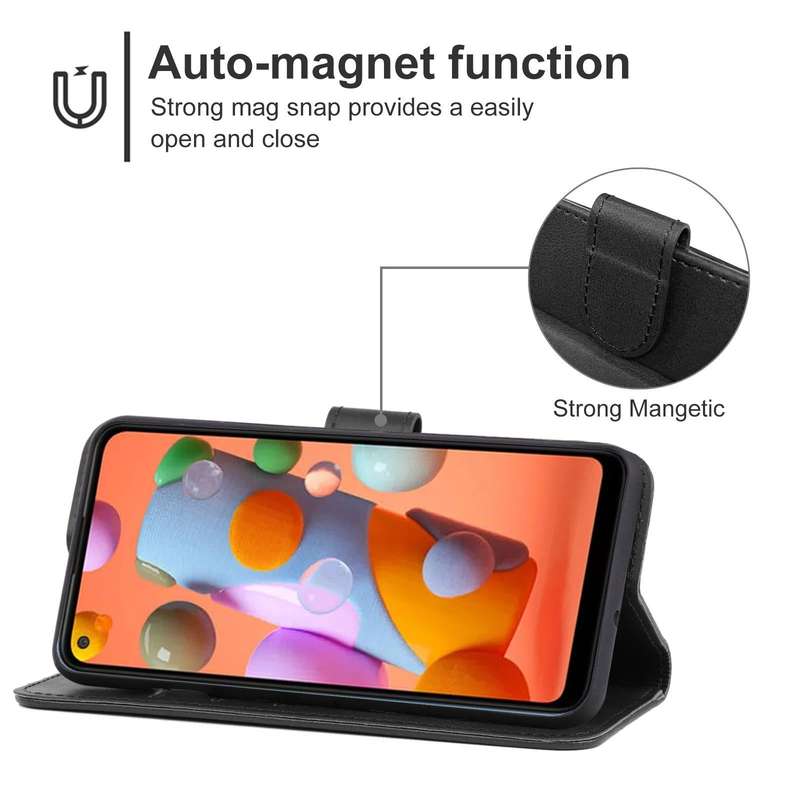 For Samsung Galaxy A11 Leather Phone Case EU Version(Black)