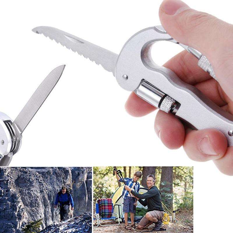 Multifunctional Folding Security Self Defense Folding Saw Carabiner Hanging Buckle Wild Survival ...
