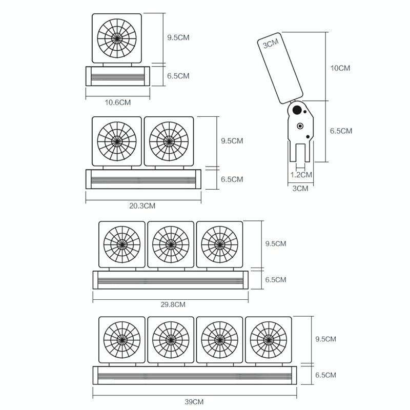 Fish Tank Cooling Fan Cooling Silent Aquarium Fan, Specification: 4 Head EU Plug