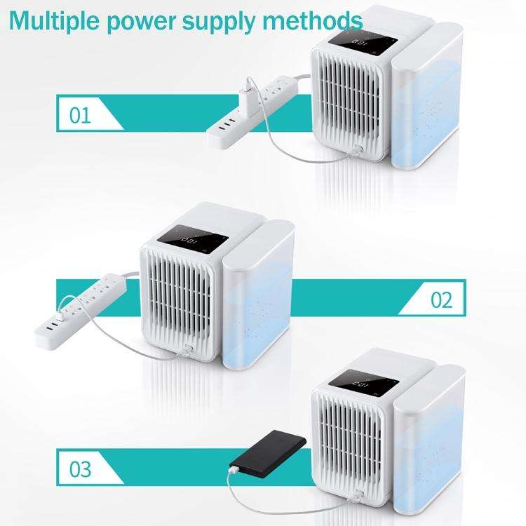3 in 1 Refrigeration + Humidification + Purification Air Cooler Desktop Cooling Fan with Colorful...