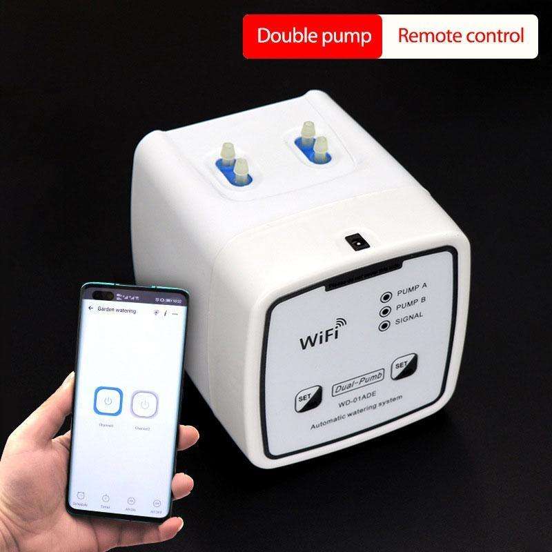 WD-01ADE WIFI Gardening Drip Irrigation Controller, Specification: Double Pump 20 Pots(UK Plug)