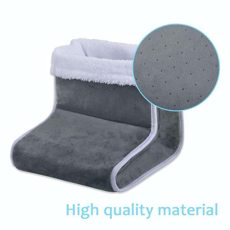 Plug-in High-top Electric Foot Warmer Heated Foot Warmer Boots UK Plug 240V(Dark Gray)