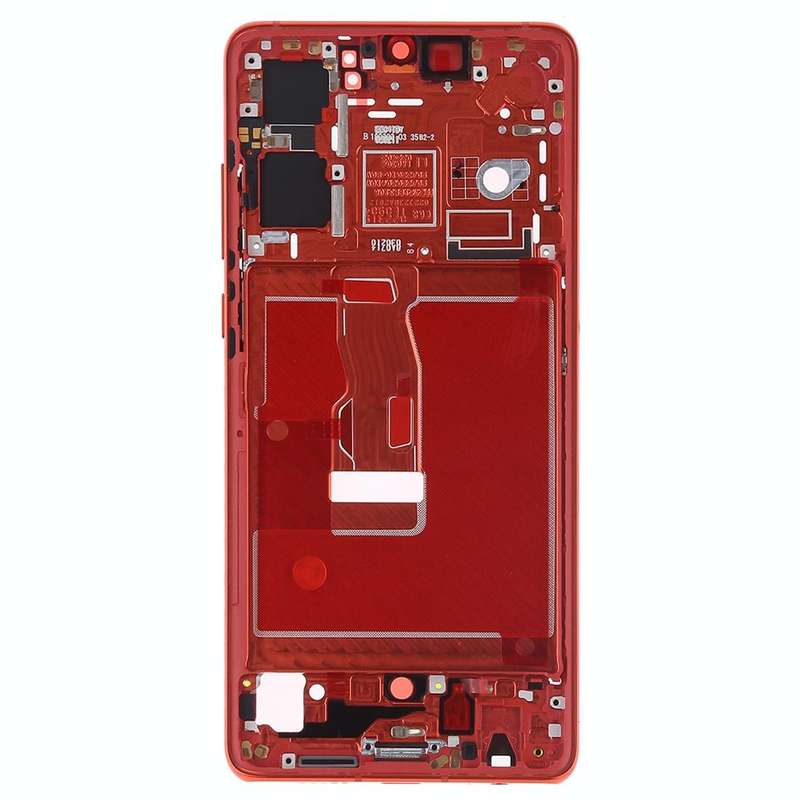 Front Housing LCD Frame Bezel Plate with Side Keys for Huawei P30(Orange)