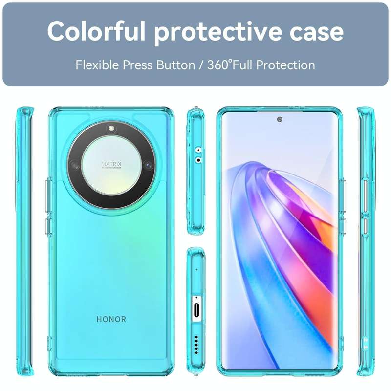 For Honor X9a Candy Series TPU Phone Case(Transparent Blue)