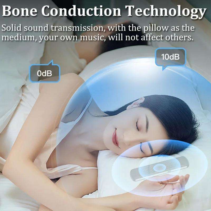 Soundproof Painless Bone Conduction Sleep Speaker Portable White Noise Sleeping Aid(Black)