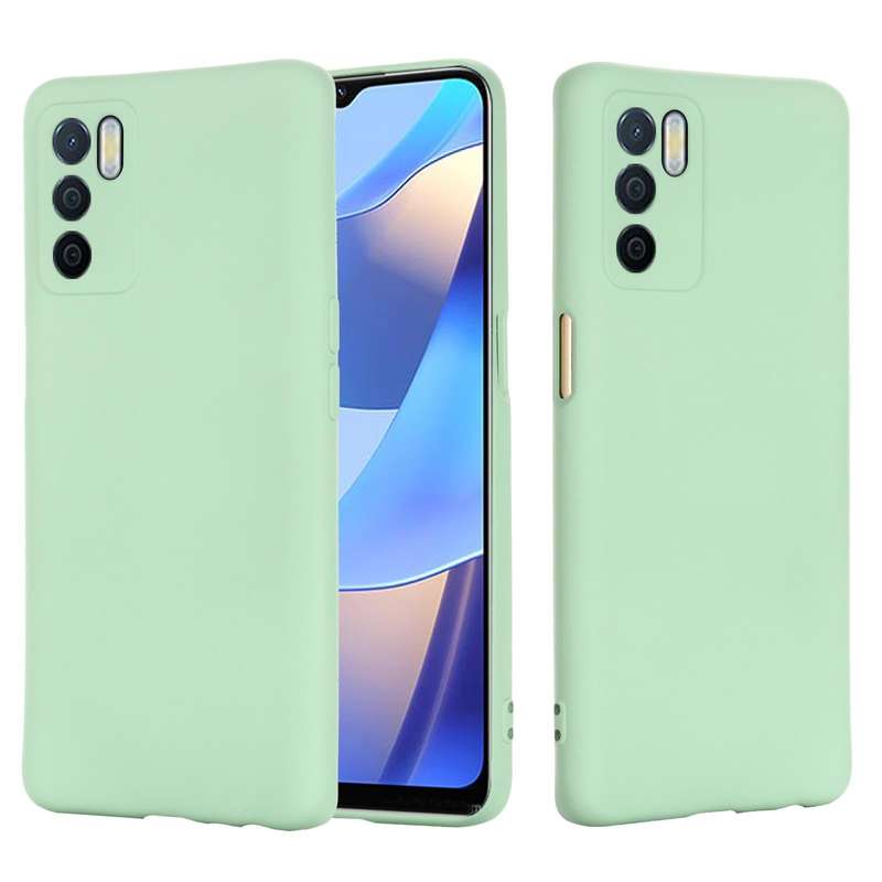 For OPPO A16 / A16S Foreign Version Solid Color Liquid Silicone Shockproof Full Coverage Protecti...