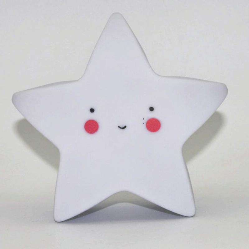 LED Bedroom Bedside Children Room Stars Cartoon Night Light(White)