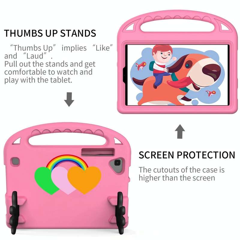 For Samsung Tab S6 Lite Love Small Palm Holder EVA Tablet Case(Pink)