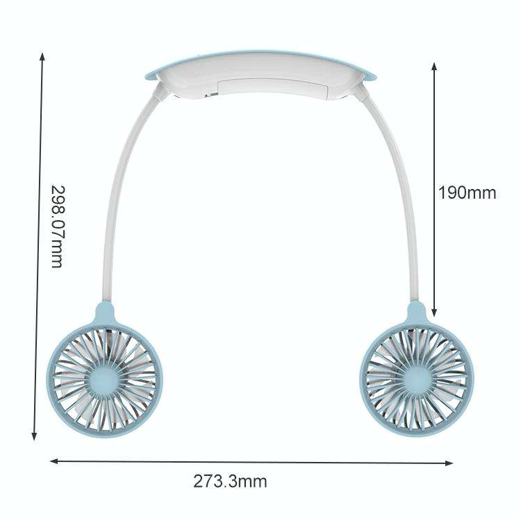 F6 Outdoor Mini Hanging Neck Fan USB Charging Lazy Small Fan (Blue)