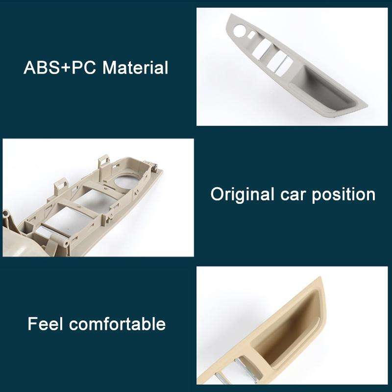 For BMW F10 2011-2017 Right Driving Car Door Window Lift Switch Trim Panel (Beige White)