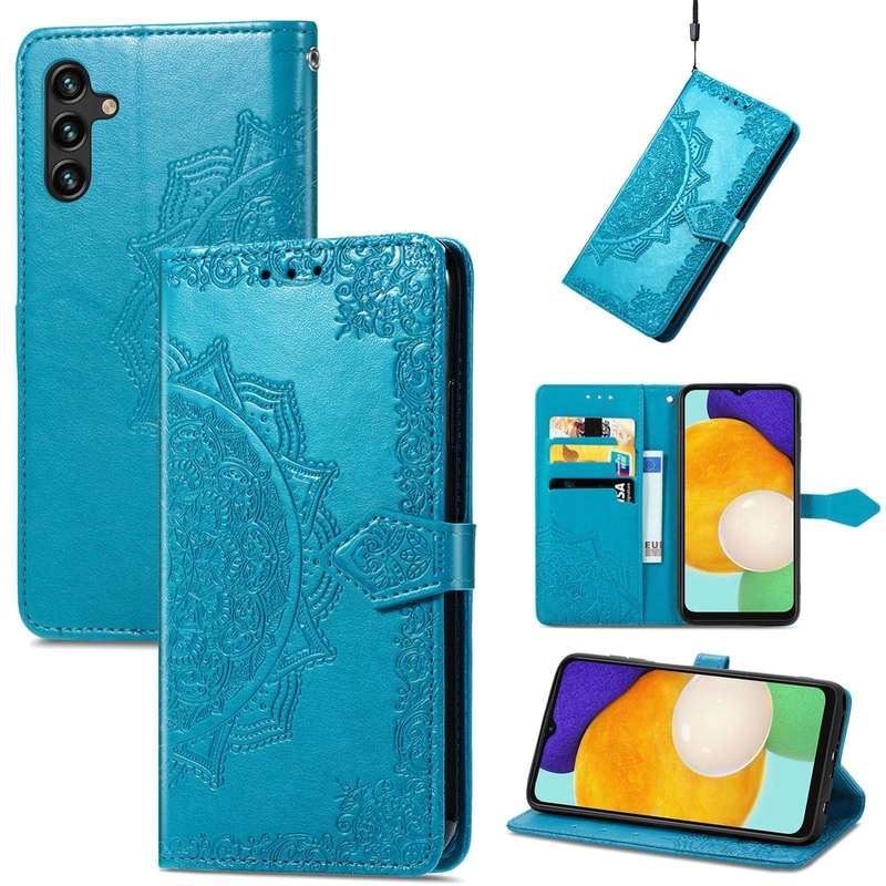 For Samsung Galaxy A13 5G Mandala Flower Embossed Horizontal Flip Leather Case with Holder & Card...