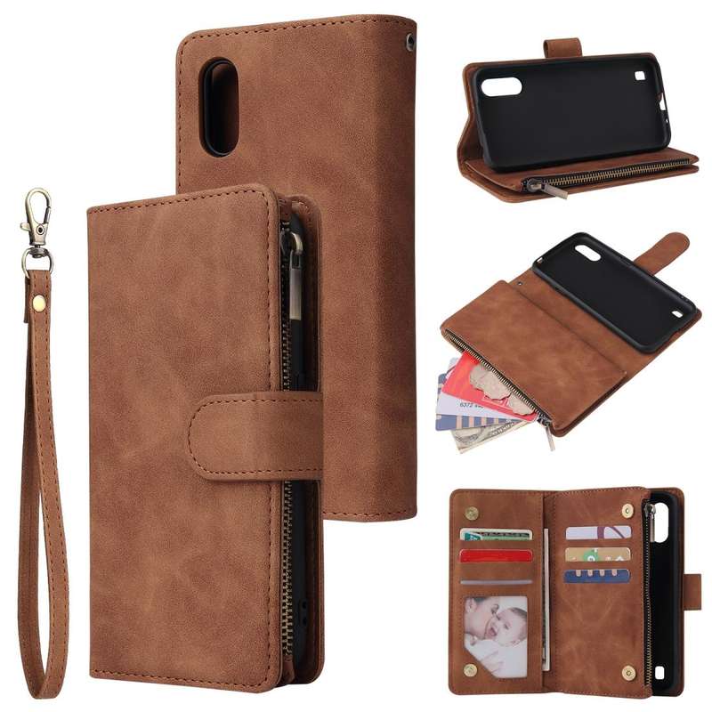 For Galaxy A01 Multifunctional Horizontal Flip Leather Case, with Card Slot & Holder & Zipper Wal...