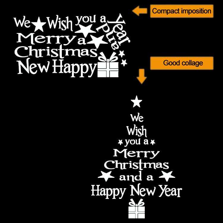 Blessing Christmas Tree Living Room Window Glass Door Removable Christmas Wall Sticker Decoration...