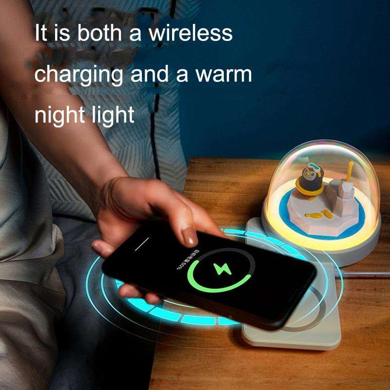 Decorative Table Lamp Wireless Fast Charging Smart Bluetooth Music Light, Style: Bluetooth Model(...