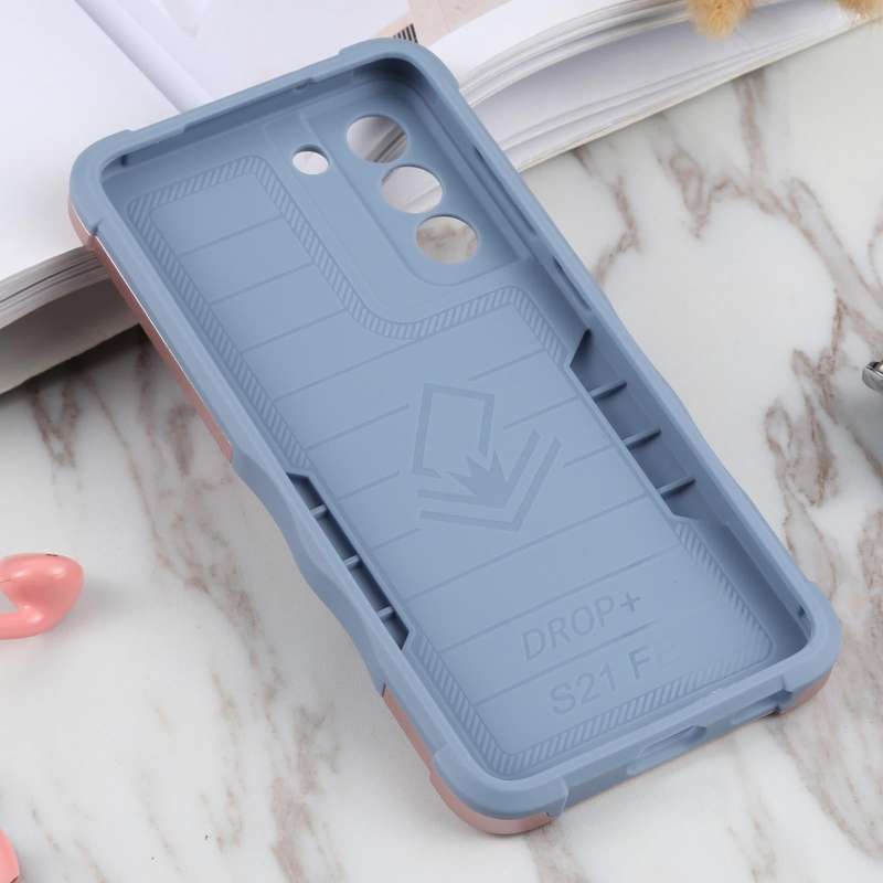 For Samsung Galaxy S21 FE 5G Non-slip Armor Phone Case(Rose Gold)