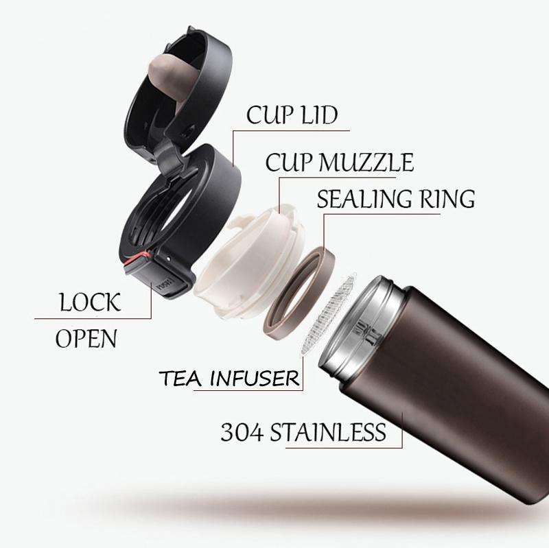 Double Wall Stainless Steel Vacuum Flasks 380ml Car Thermo Cup Coffee Tea Travel Mug Thermol Bott...