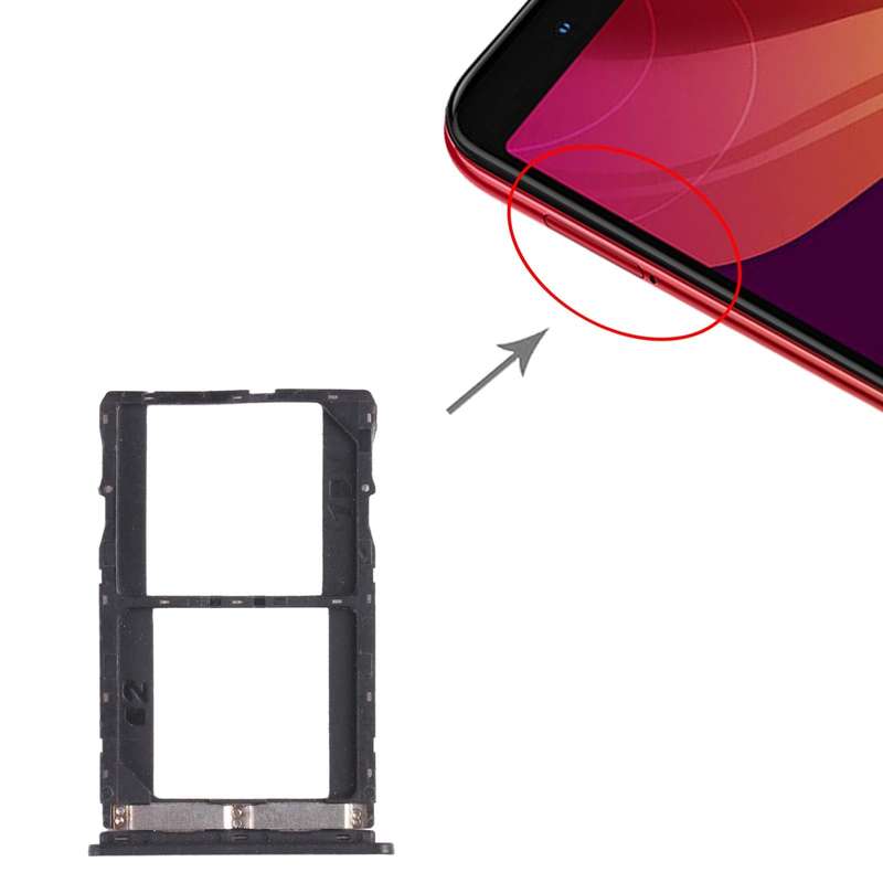 For Infinix Note 5 Stylus X605 SIM Card Tray + SIM Card Tray + Micro SD Card Tray (Black)