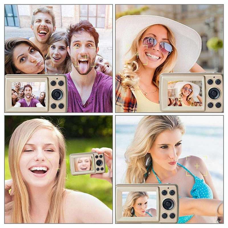 1280x720P HD 4X Digital Zoom 16.0 MP Digital Video Camera Recorder with 2.4 inch TFT Screen(Gold)