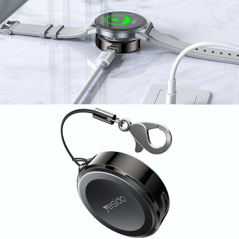 Yesido DS19 For Samsung Smart Watch Portable Charger Dual Input Port Magnetic Wireless Charger(Bl...