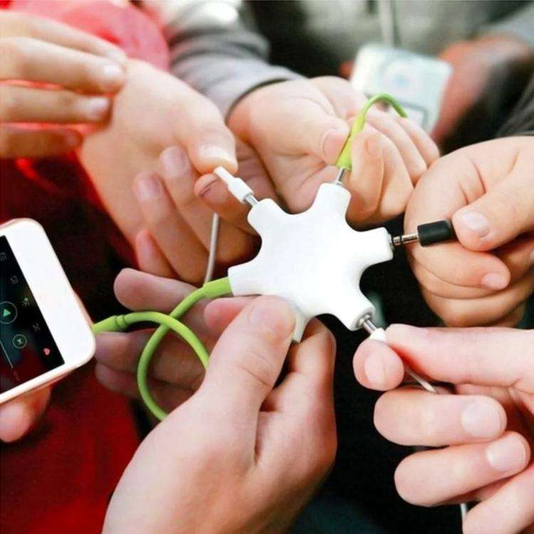 6 Ports Audio Splitter Headphone Connector, Compatible with Phones, Tablets, Headphones, MP3 Play...