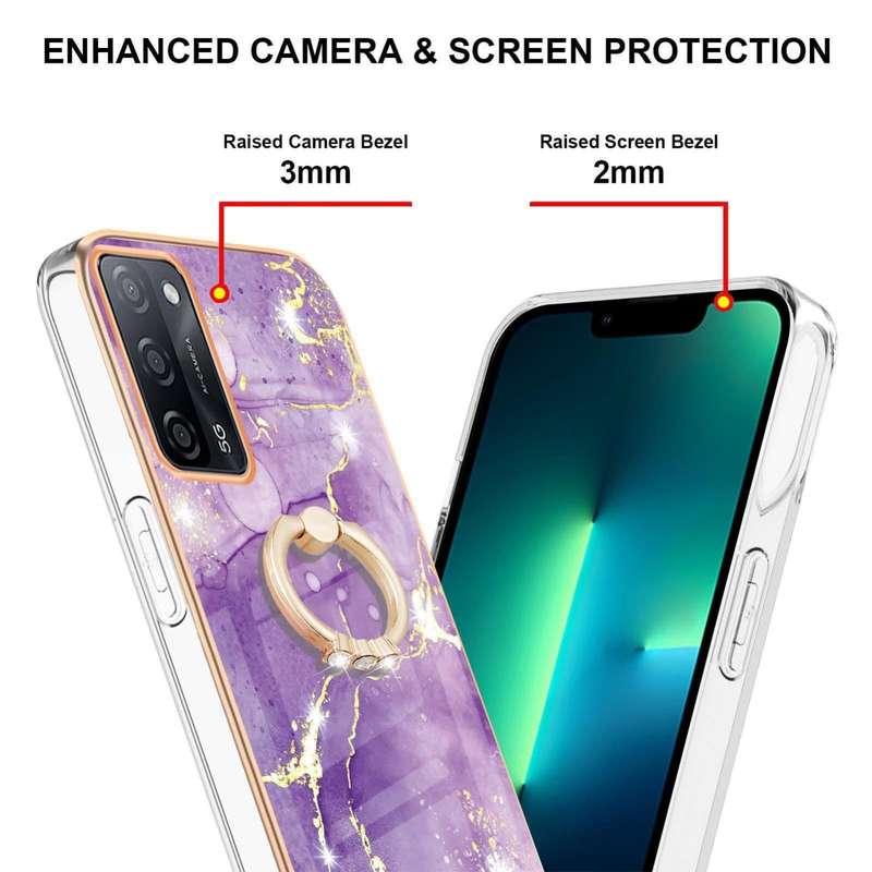 For OPPO A53s 5G / A55 5G / A54 4G / A16 / A54s Electroplating Marble Pattern IMD TPU Phone Case ...