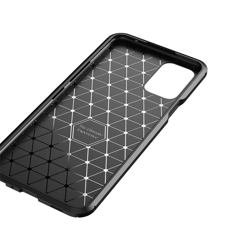 For LG K42 Carbon Fiber Texture Shockproof TPU Case(Brown)