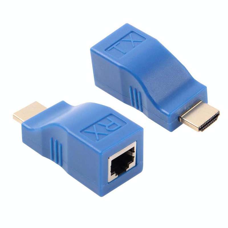 HDMI to RJ45 Extender Adapter (Receiver & Transmitter) by Cat-5e/6 Cable, Transmission Distance: ...